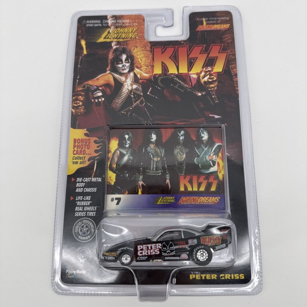 Vintage Johnny LIghtning Peter Criss Race Car w/card # 7 NOS